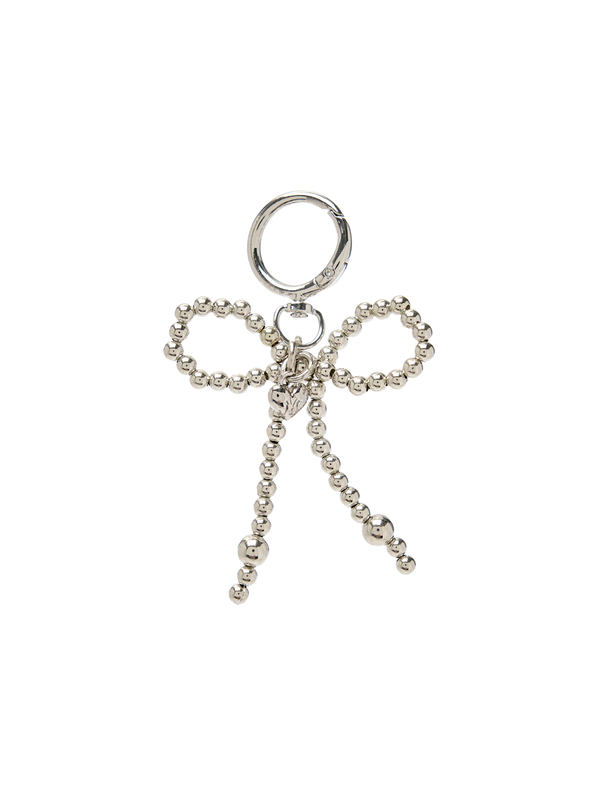 Double Beads Ribbon Charm Keyring