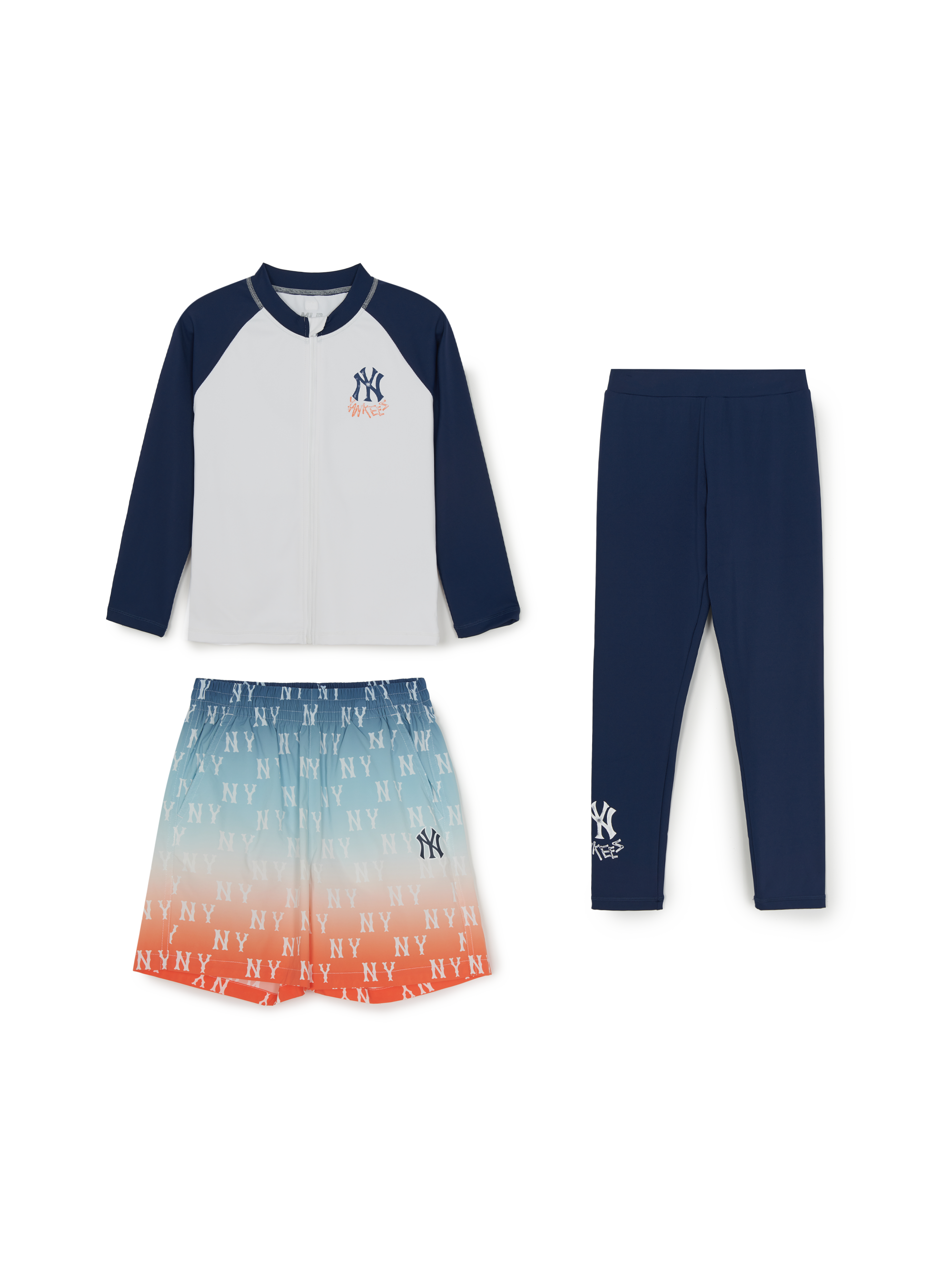 STREET MONOGRAM ZIP-UP RASHGUARD 3P SET