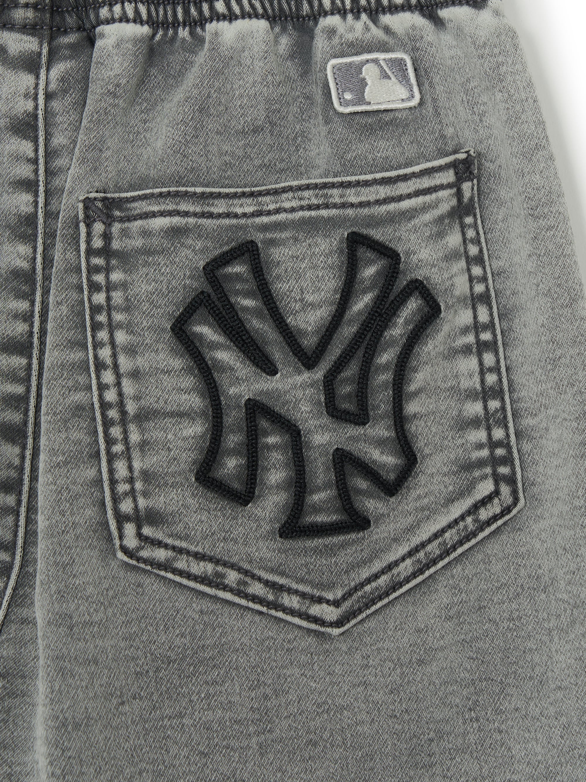 BASIC JERSEY DENIM DOUBLE KNEE SHORTS