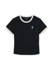 Women's Basic Small Logo Ringer T-shirts