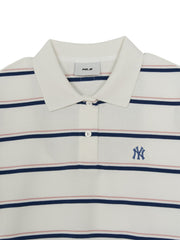 Women's Varsity Stripe Crop Polo T-Shirts
