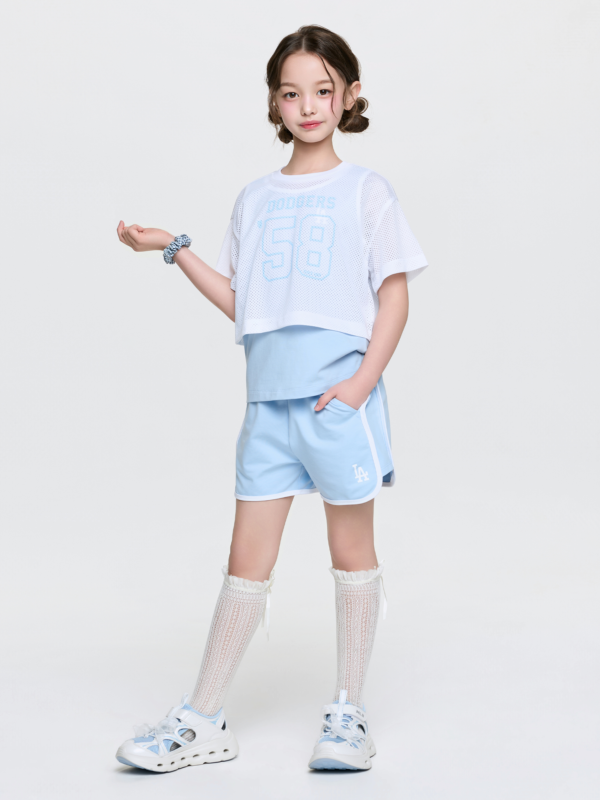 Sportive Varsity Mesh T-shirt Set (Girl's)