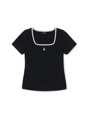 Women's Basic Square Neck Slim Fit T-shirt