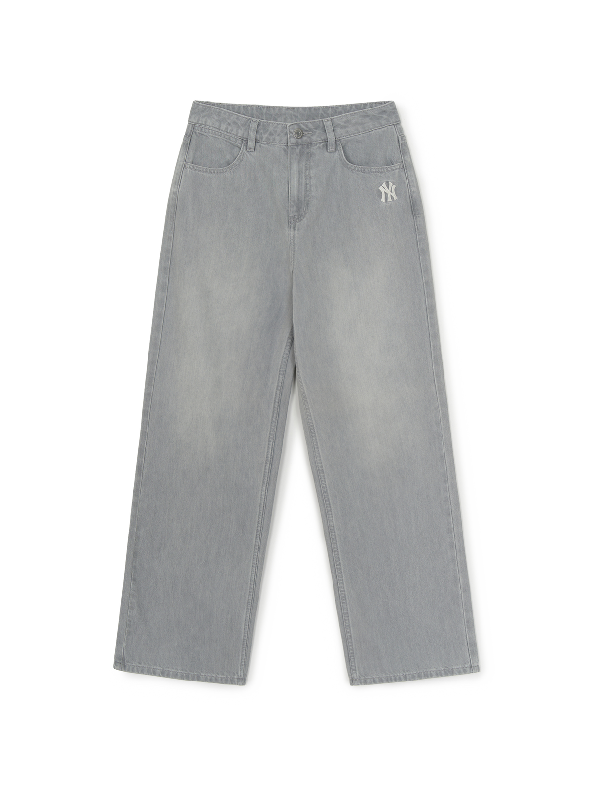 Women's Basic Small Logo Summer Tencel Wide Denim Pants