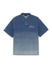 Basic Small Logo Stretched Denim Polo Shirt