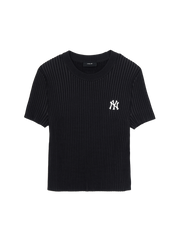 Women's Basic Street Ribbed Short Sleeve Knit Pullover