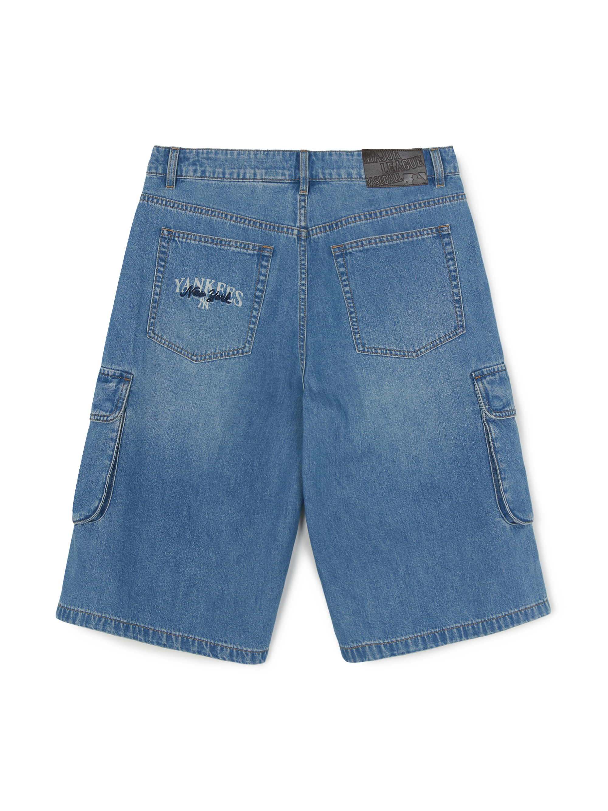 Men's Varsity Vintage Slub Cargo Denim Bermuda Pants