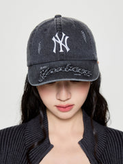 Vintage Destroyed Denim Unstructured Ballcap