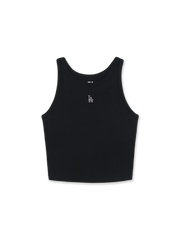 Women's Basic Small Logo Slim Crop Sleeveless T-shirts