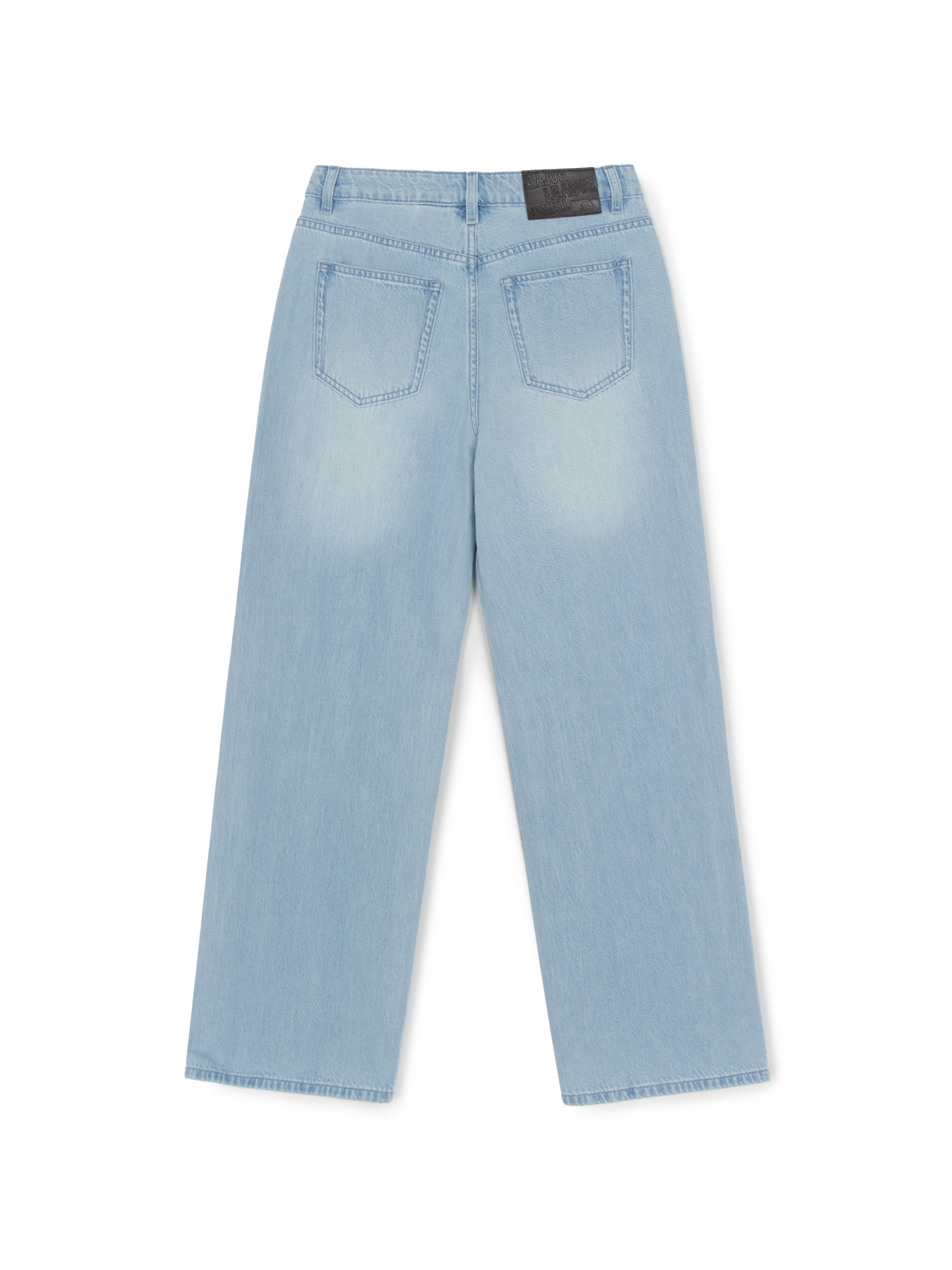 Women's Basic Small Logo Summer Tencel Wide Denim Pants