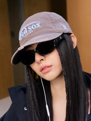 Vintage Damage Curve Logo Unstructured Ballcap