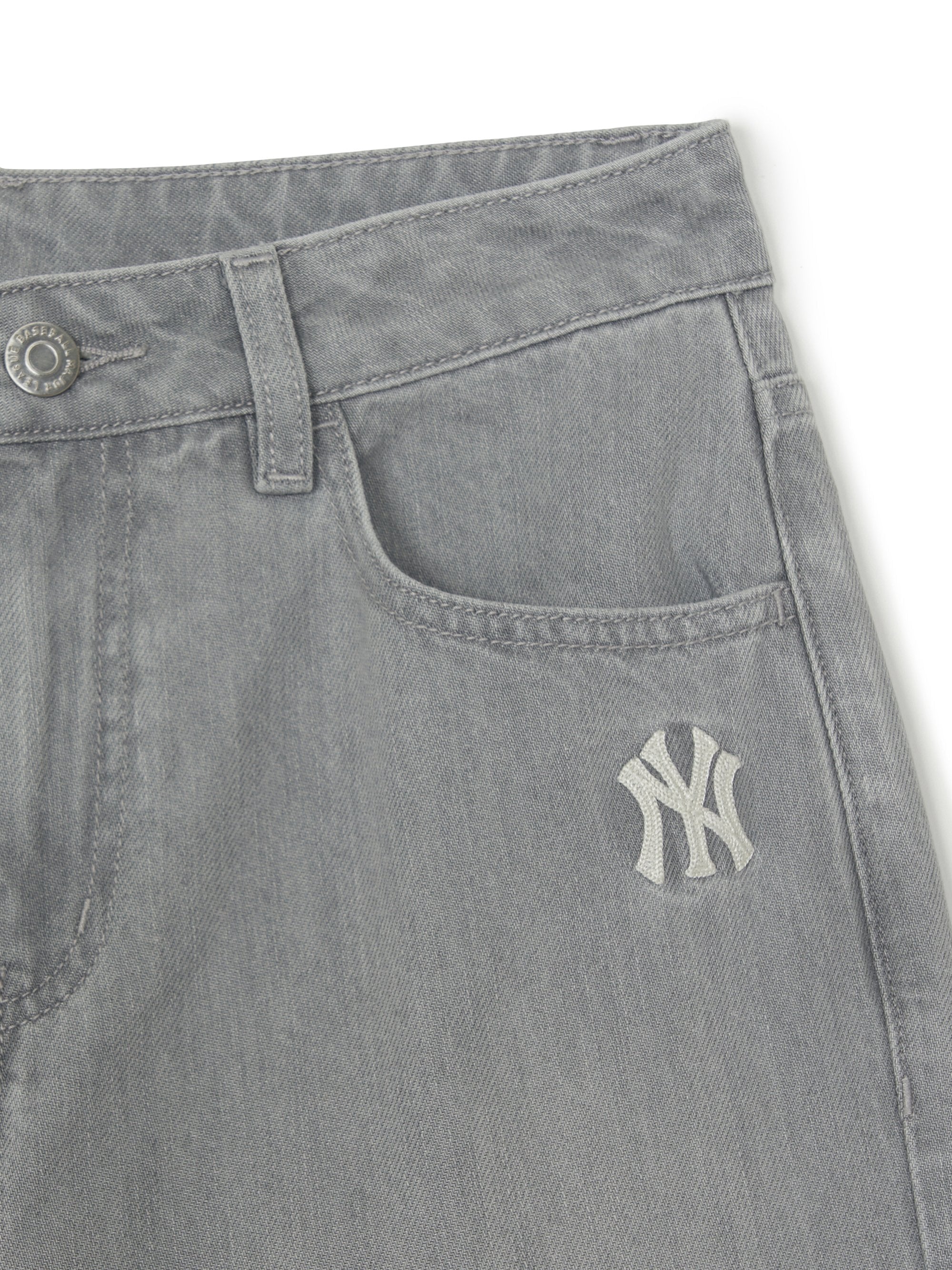 Women's Basic Small Logo Summer Tencel Wide Denim Pants