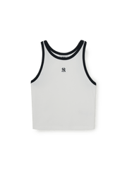 Women's Basic Ringer Crop Sleeveless T-shirt