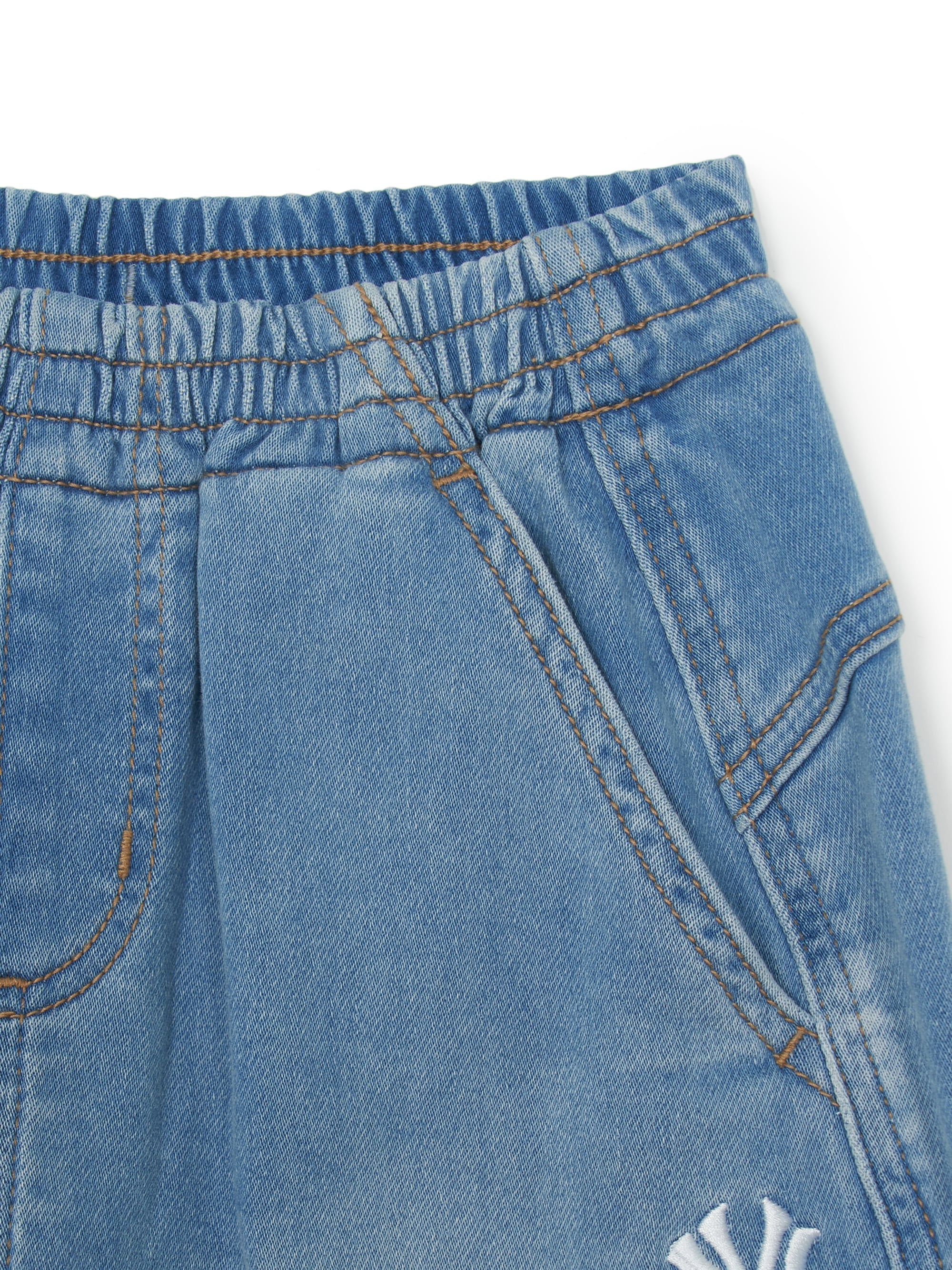 BASIC CURVED DENIM PANTS