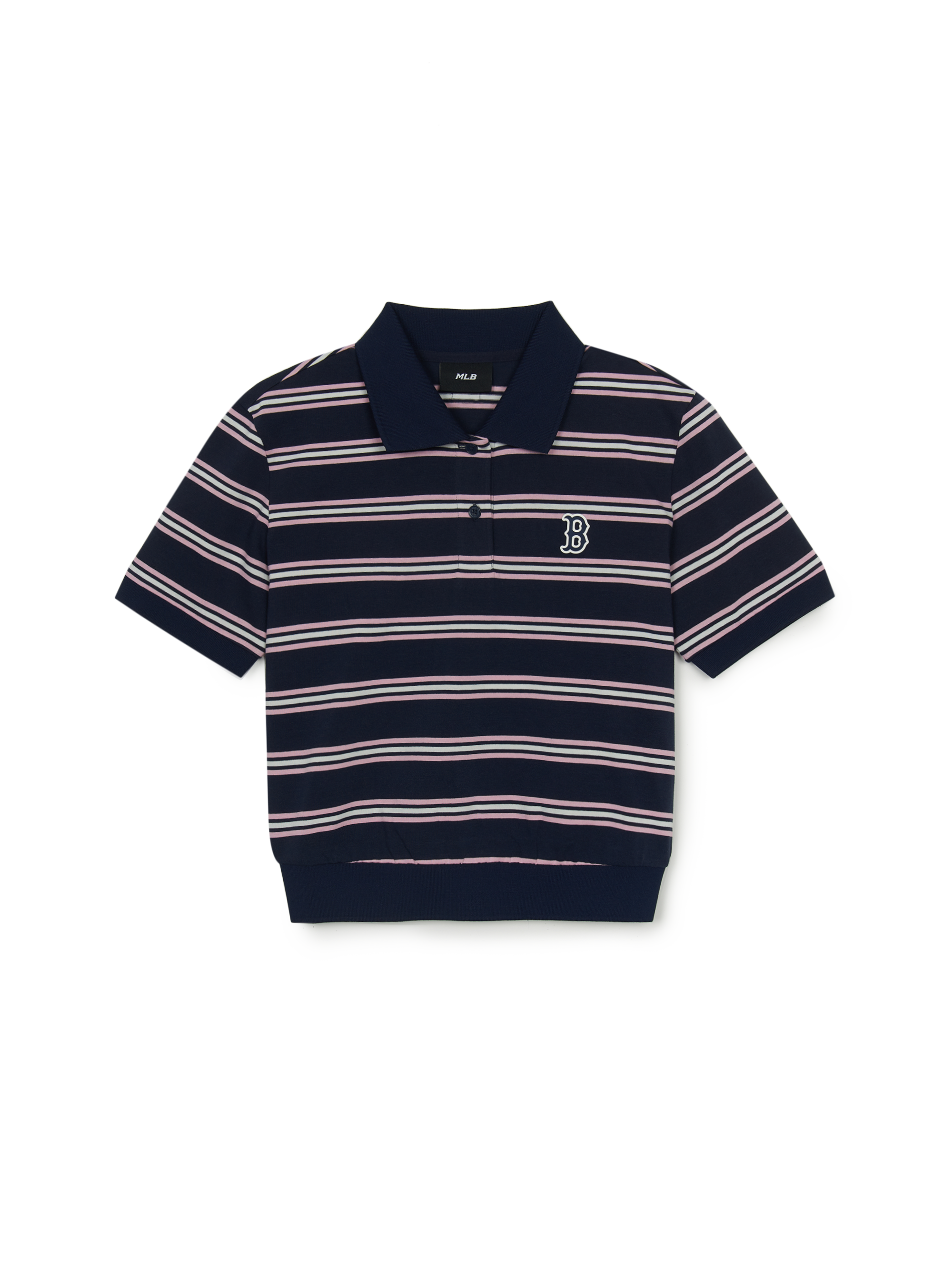 Women's Varsity Stripe Crop Polo T-shirt