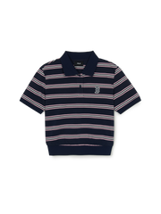 Women's Varsity Stripe Crop Polo T-shirt