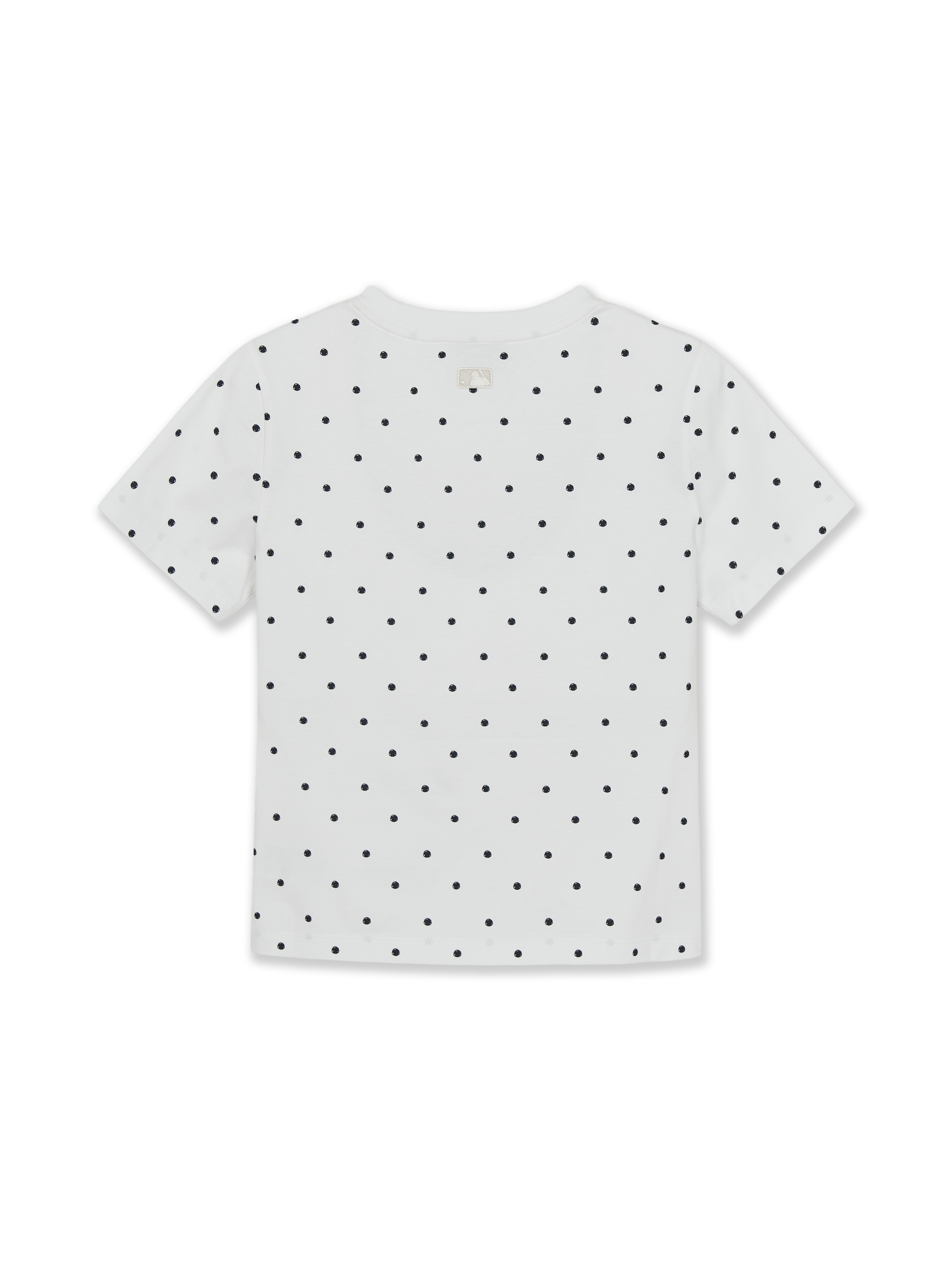 Women's Dots Pattern Lettering Slim Semi Crop T-shirts