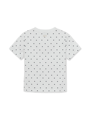 Women's Dots Pattern Lettering Slim Semi Crop T-shirts