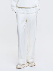 Women's Basic Lace Ruffle Semi Wide Pants