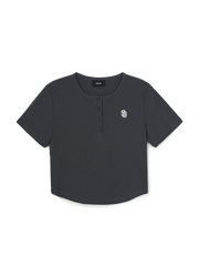 Women's Vintage Slim Henley Neck T-shirt