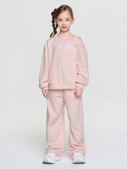 Street Girl's Lettering Layered Sweatshirt Set