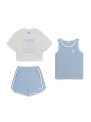 Sportive Varsity Mesh T-shirt Set (Girl's)