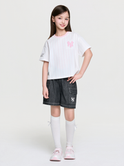 Street Basic Striped Denim T-shirt Set (Girl's)