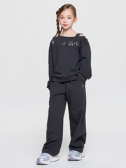 Street Girl's Lettering Layered Sweatshirt Set
