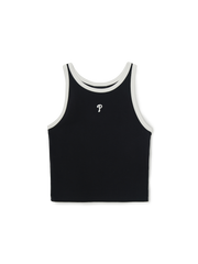 Women's Basic Ringer Crop Sleeveless T-shirt