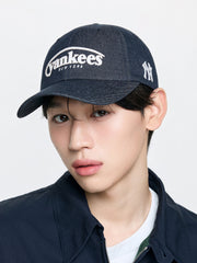Vintage Denim Curve Logo Unstructured Ballcap