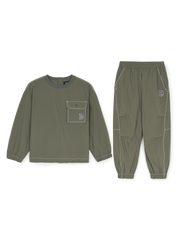 Basic Outdoor Woven Sweatshirt Set