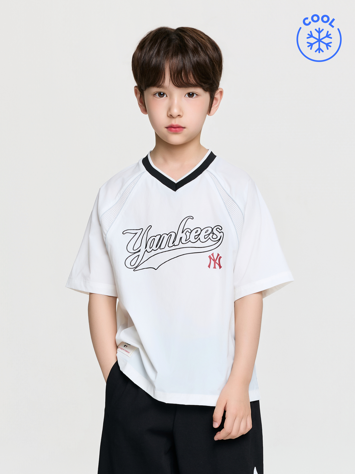 Sportive Varsity Woven Mesh Blocking T-shirt