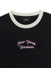 Women's Sportive Lettering Slim Crop Ringer T-shirts