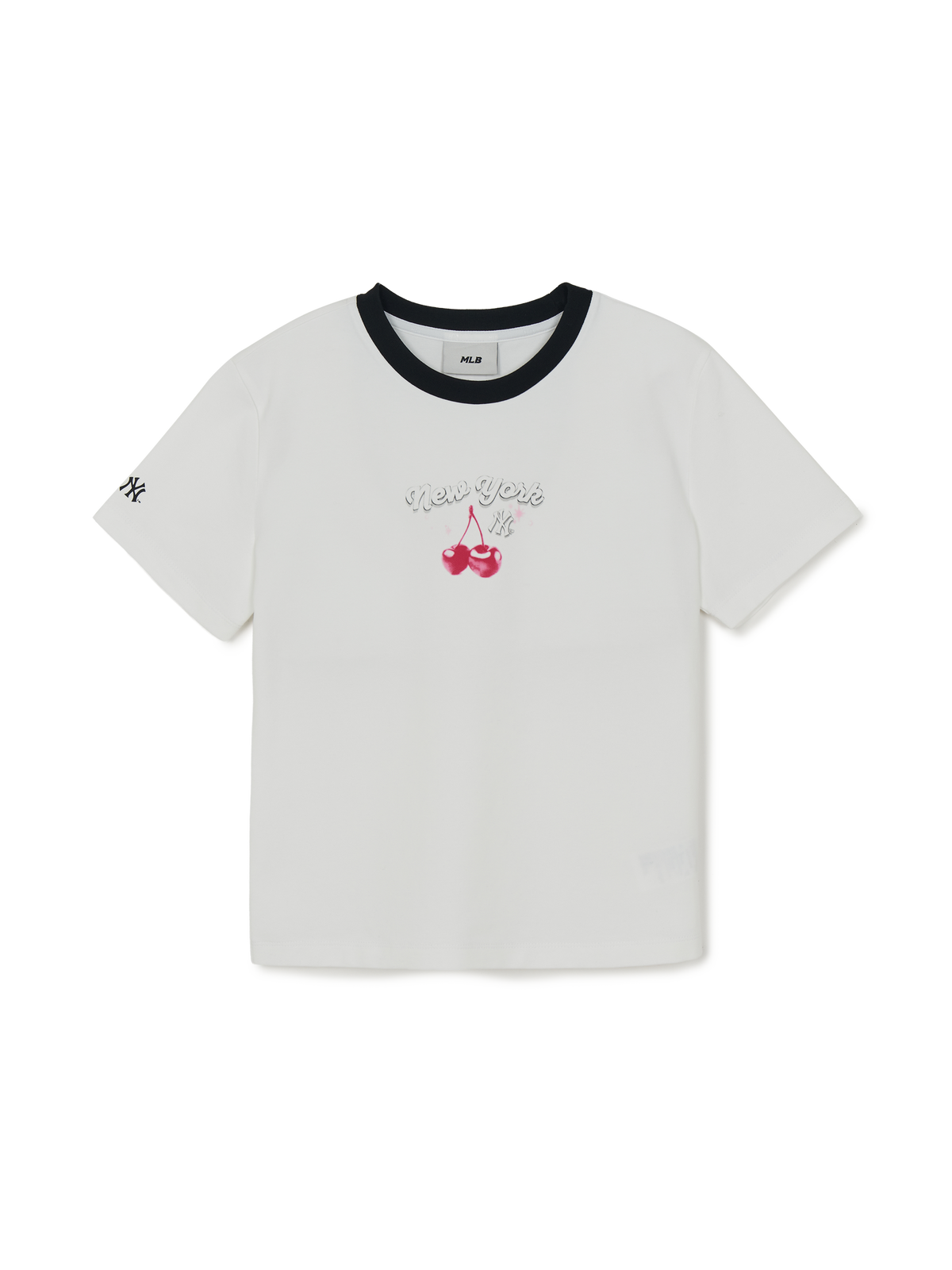 Women's Summer Fruits Lifestyle Slim Semi Crop Ringer T-shirts