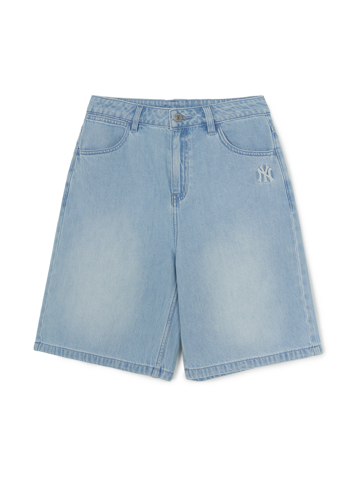 Women's Basic Small Logo Summer Tencel 9in Denim Shorts