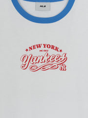 Women's Varsity Lettering Slim Slub Ringer T-shirts