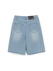 Women's Basic Small Logo 9in Curved Denim Shorts