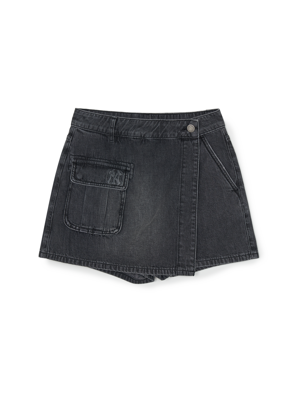 Women's Basic Small Logo Cargo Denim Wrap Skirt