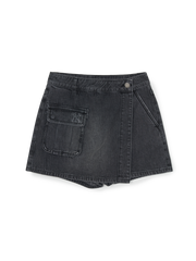 Women's Basic Small Logo Cargo Denim Wrap Skirt