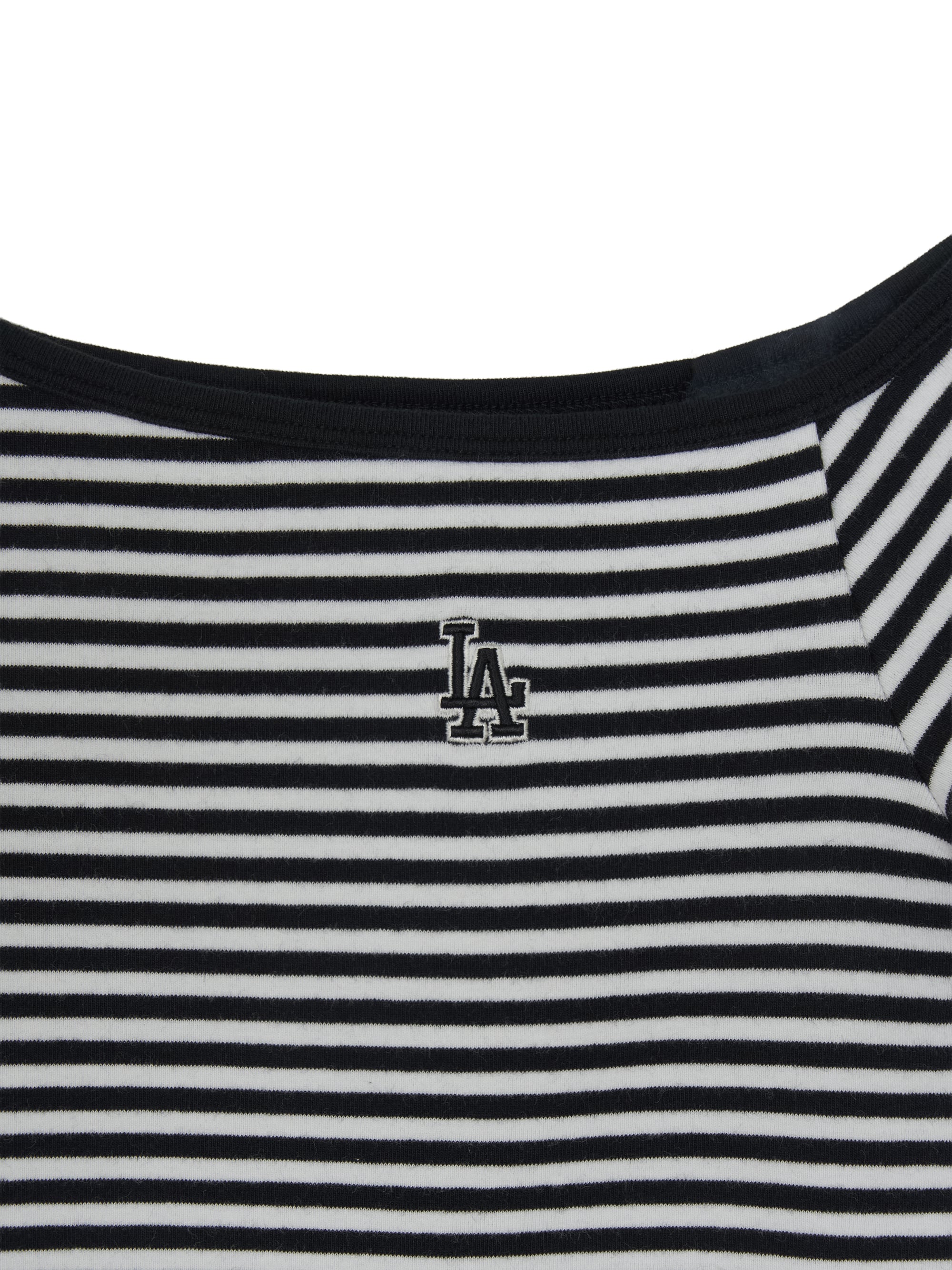 Women's Varsity Stripe Off Shoulder Slim Semi Crop T-Shirts