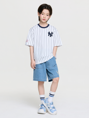 STREET BASIC STRIPED DENIM T-SHIRT SET