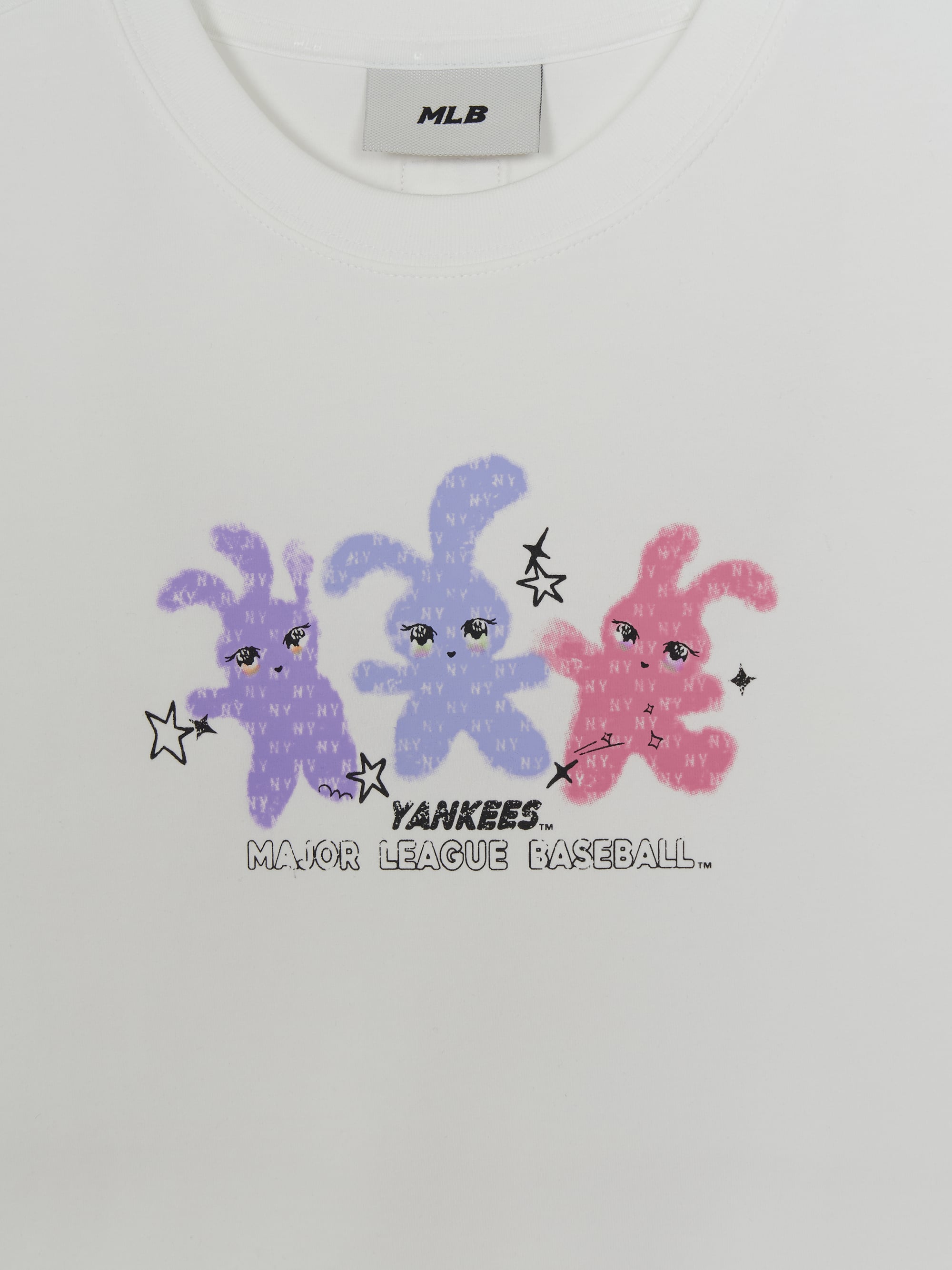 Women's Small Bunny Graphic Slim Semi Crop T-shirts