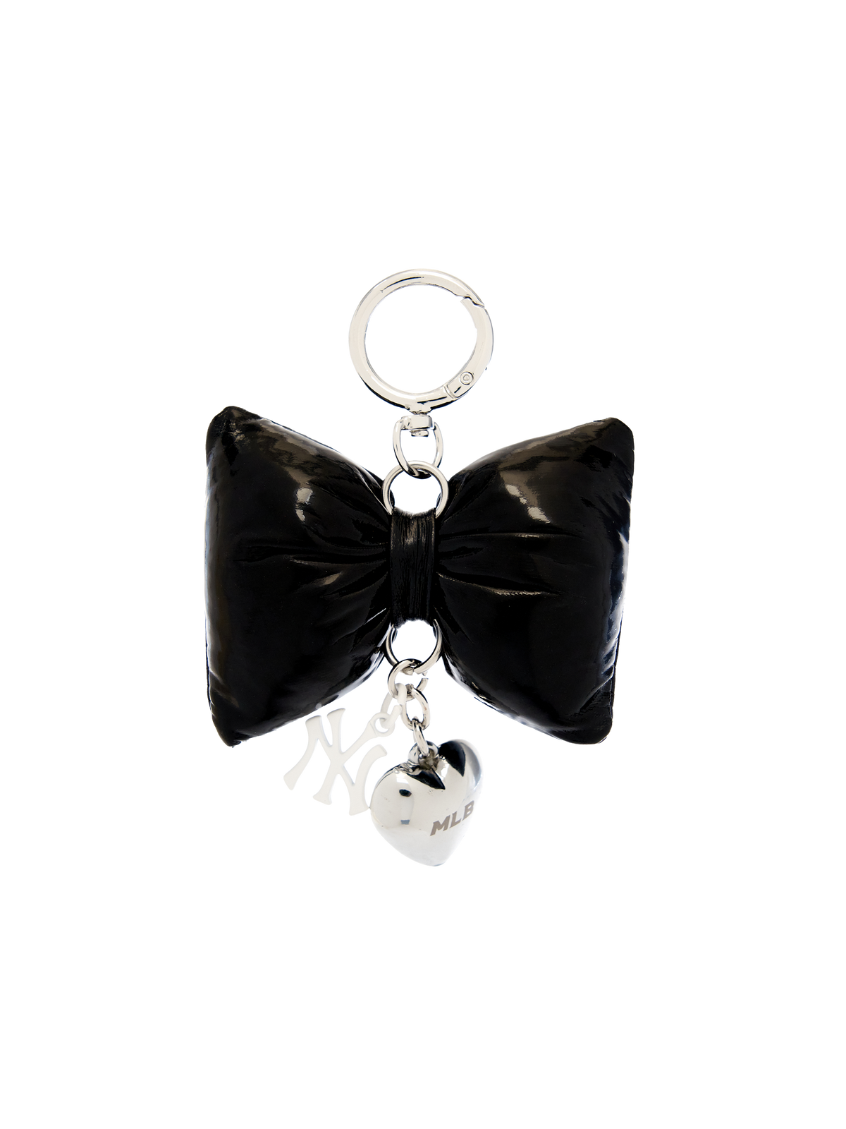 Ribbon Fabric Heart Charm Keyring
