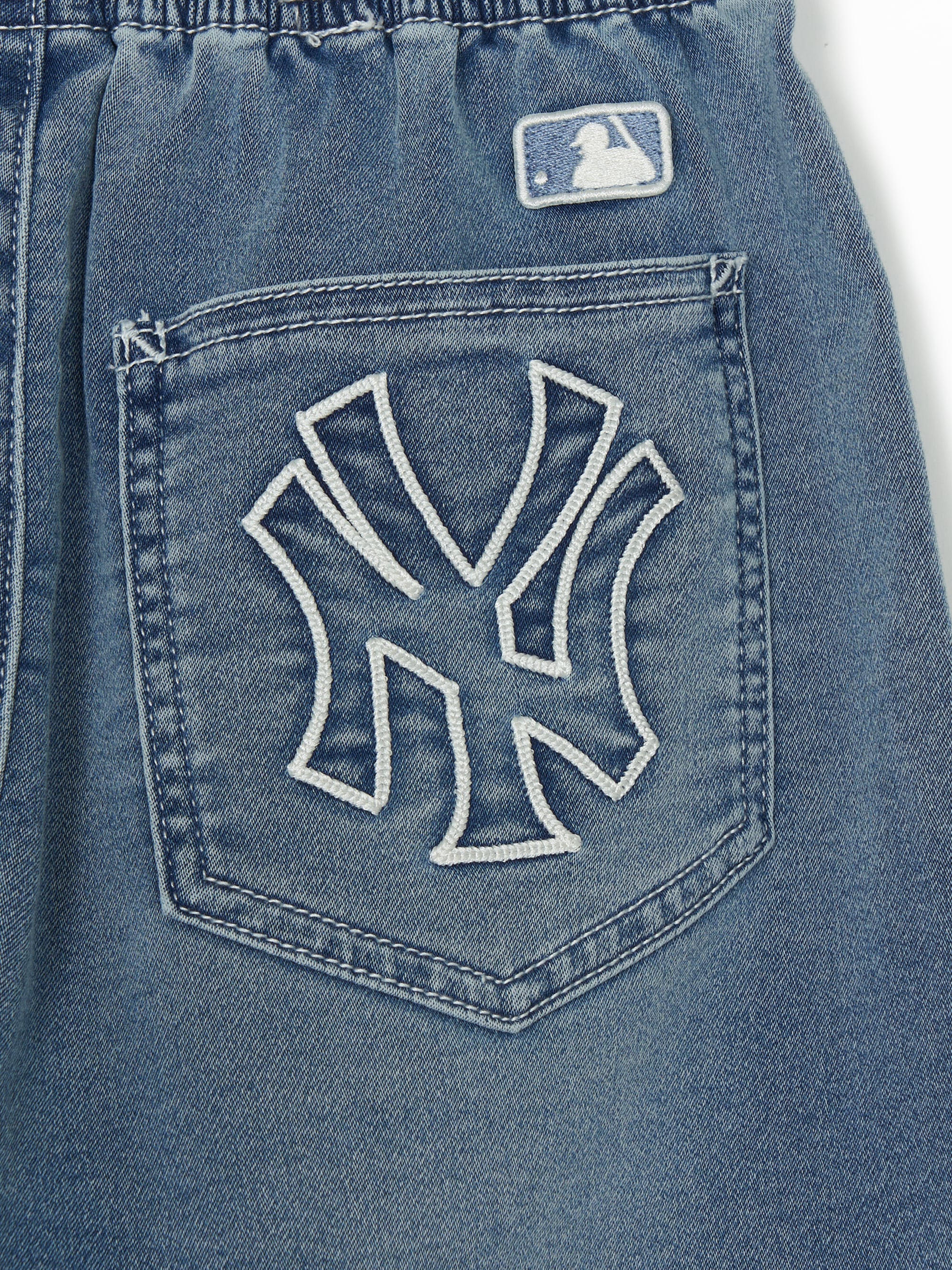 BASIC JERSEY DENIM DOUBLE KNEE SHORTS