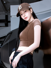 Women's Slim Crop Cap Sleeve T-shirt