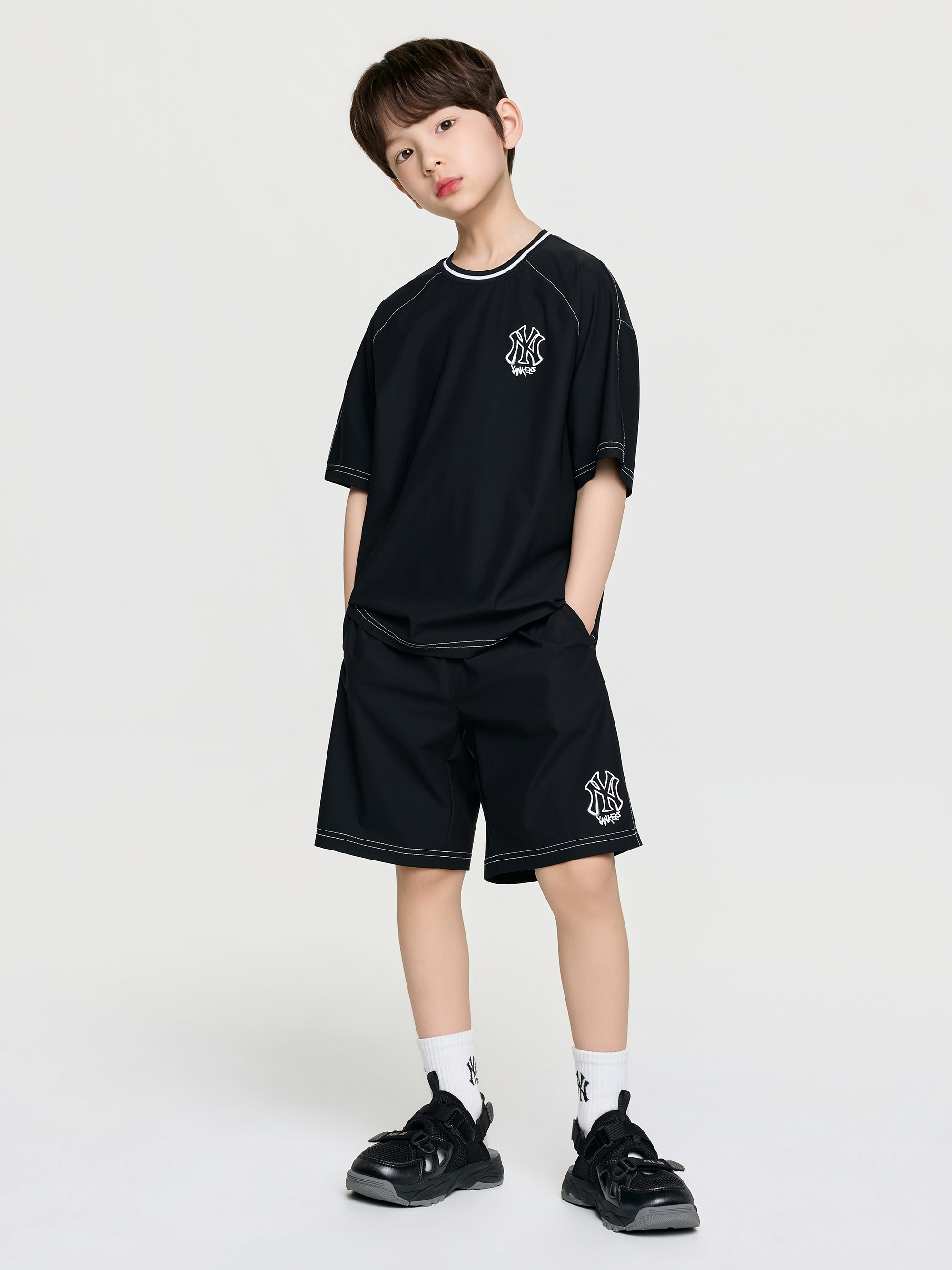 STEET BASIC WOVEN BIG LOGO T-SHIRT SET