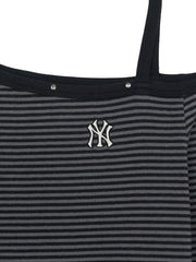 Women's Stripe Stud Point Off Shoulder Long Sleeve T-shirts