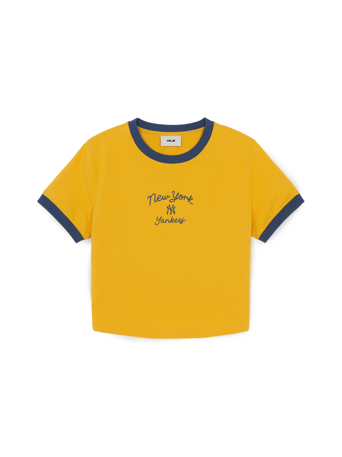 Women's Sportive Cursive Ringer Crop T-shirts