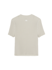 Women's Basic Street Ribbed Short Sleeve Knit Pullover