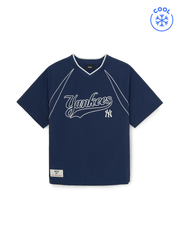 Sportive Varsity Woven Mesh Blocking T-shirt